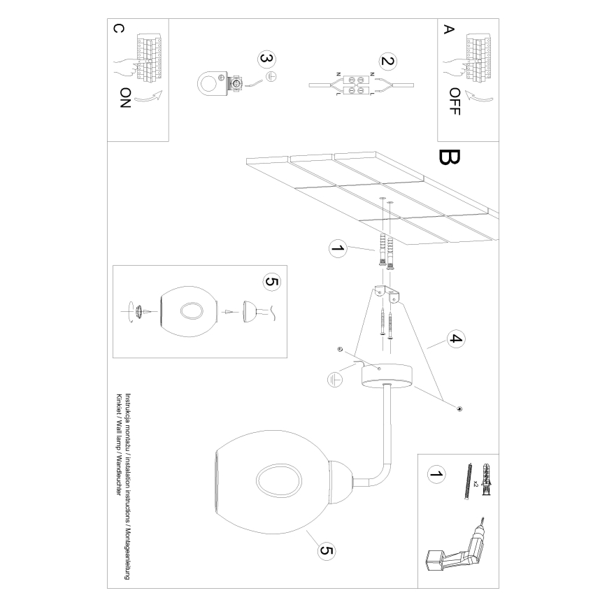 Applique murale FILLAN 1xE27/60W/230V noir