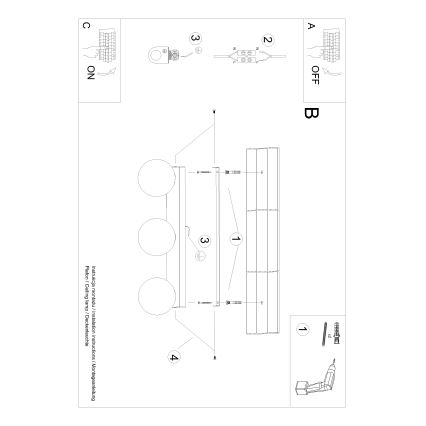 Sollux SL.1148 - Plafonnier YOLI 3xG9/12W/230V blanc