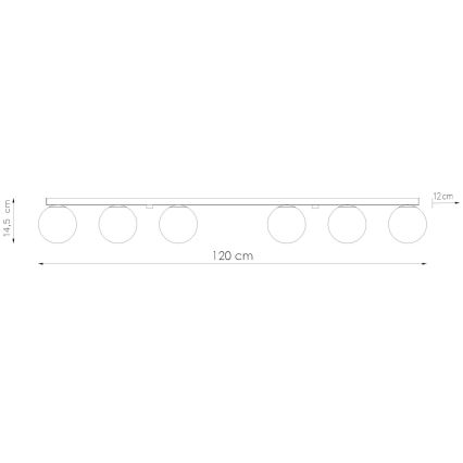 Plafonnier YOLI 6xG9/12W/230V blanc