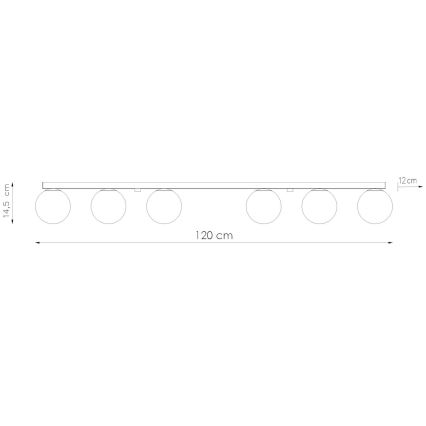 Plafonnier YOLI 6xG9/12W/230V blanc