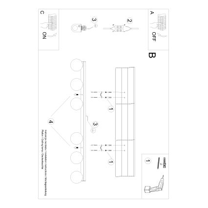 Plafonnier YOLI 6xG9/12W/230V blanc