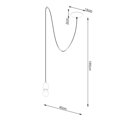 Suspension filaire NESO 1xE27/15W/230V araignée béton