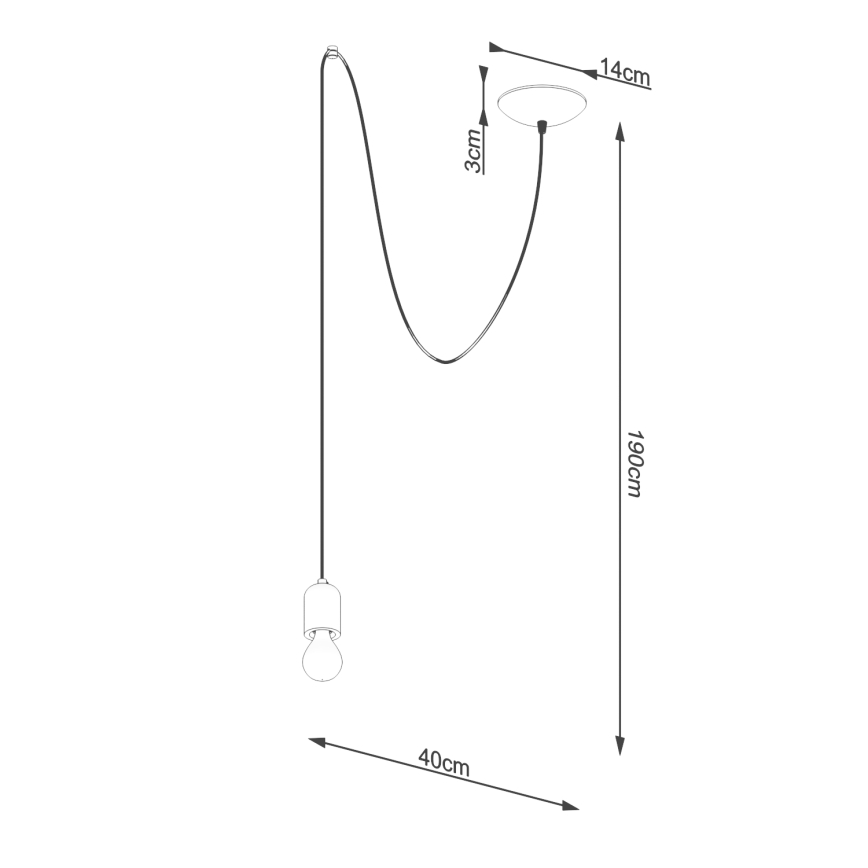Suspension filaire NESO 1xE27/15W/230V araignée béton