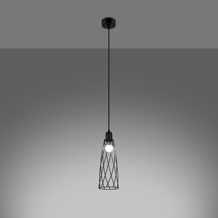 Suspension filaire SUBA 1xE27/15W/230V noir