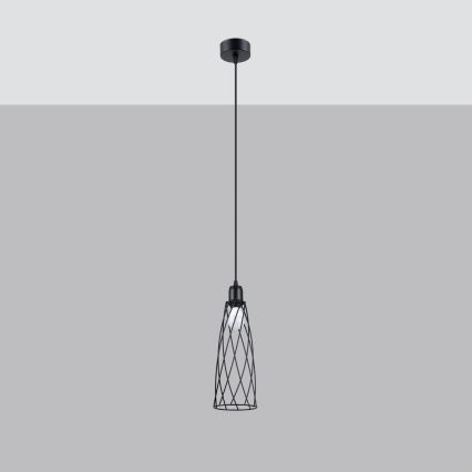 Suspension filaire SUBA 1xE27/15W/230V noir