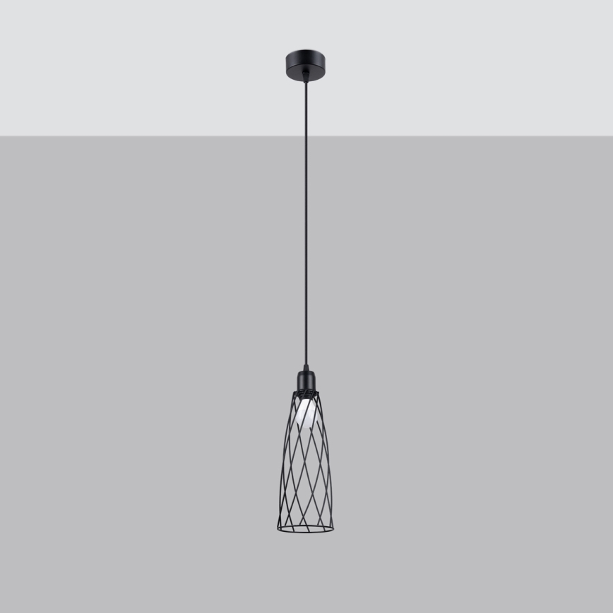 Suspension filaire SUBA 1xE27/15W/230V noir