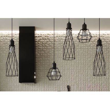 Suspension filaire SUBA 1xE27/15W/230V noir
