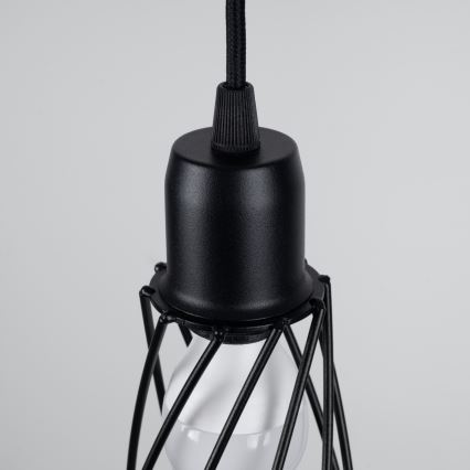 Suspension filaire SUBA 1xE27/15W/230V noir