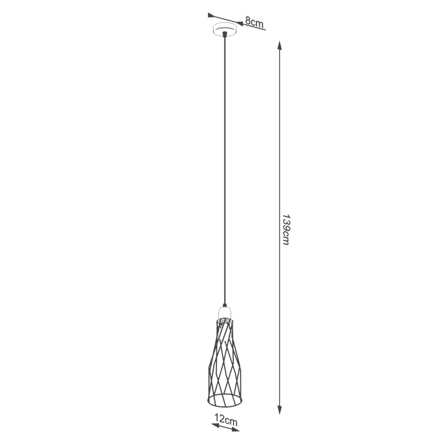 Suspension filaire SUBA 1xE27/15W/230V noir