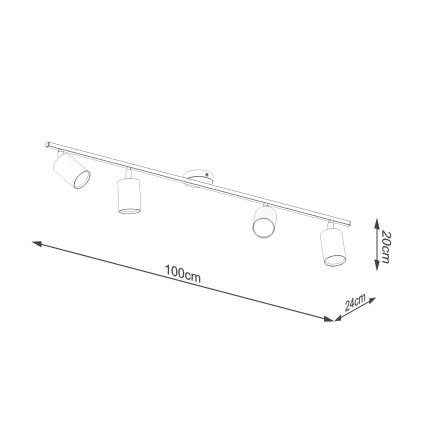 Spot LEMMI 4xGU10/10W/230V noir