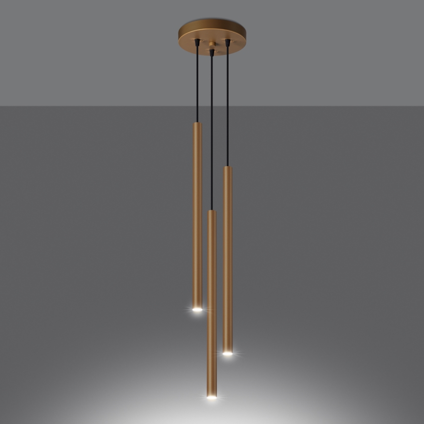 Suspension filaire PASTELO 3xG9/8W/230V doré