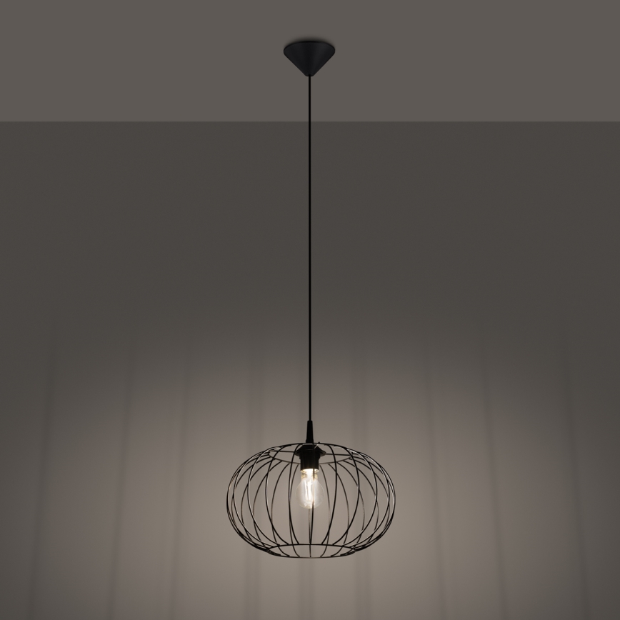 Suspension filaire TSUNO 1xE27/15W/230V noir