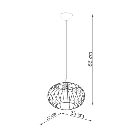 Suspension filaire TSUNO 1xE27/15W/230V noir