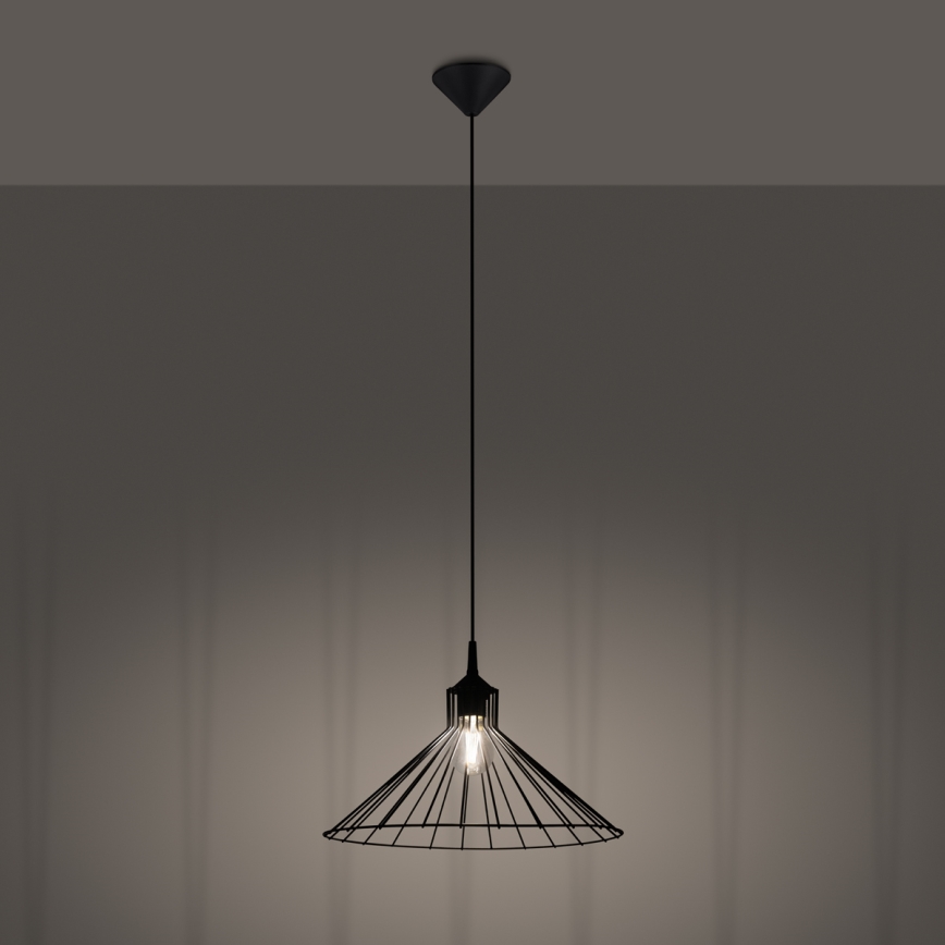 Suspension filaire EDA 1xE27/15W/230V noir