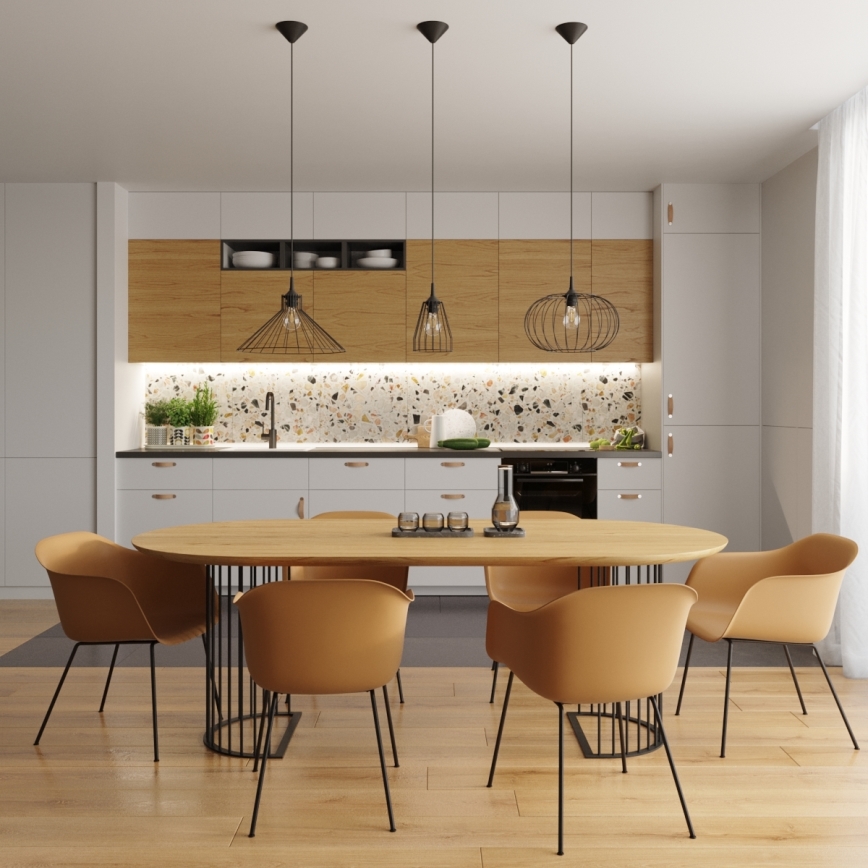 Suspension filaire EDA 1xE27/15W/230V noir