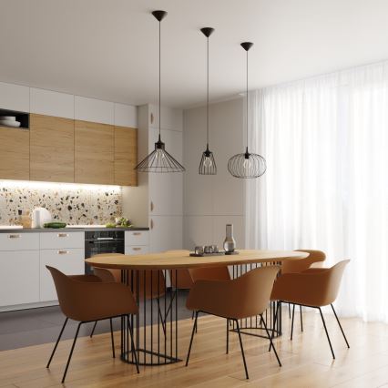 Suspension filaire EDA 1xE27/15W/230V noir