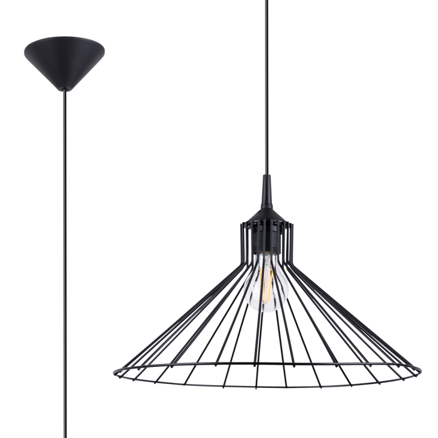 Suspension filaire EDA 1xE27/15W/230V noir