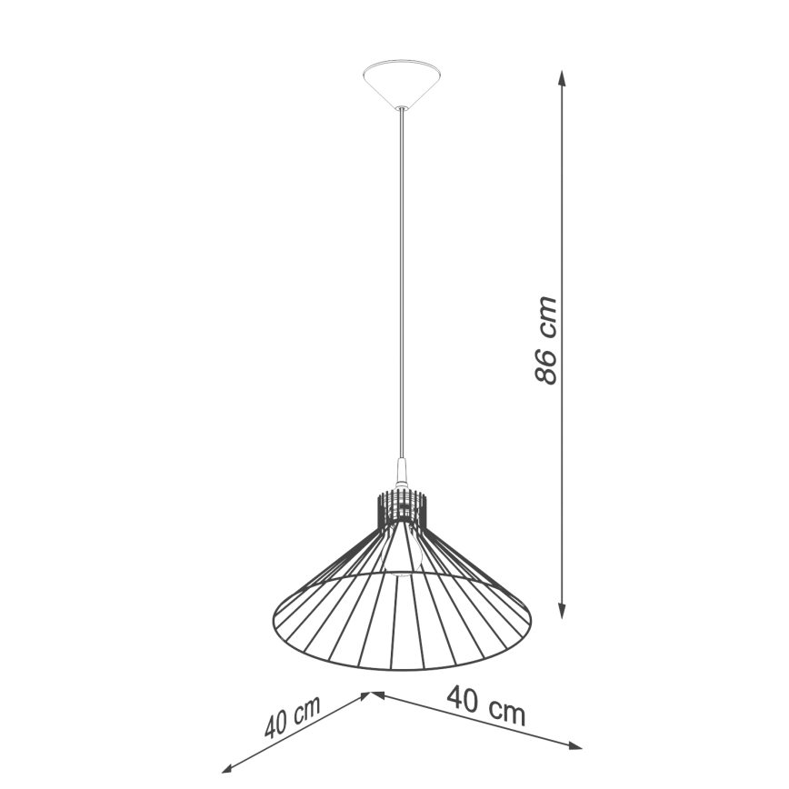 Suspension filaire EDA 1xE27/15W/230V noir