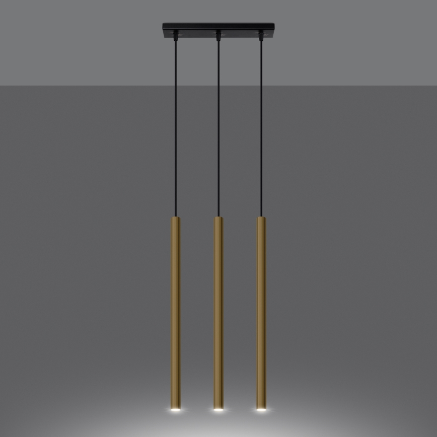 Suspension filaire PASTELO 3xG9/8W/230V doré