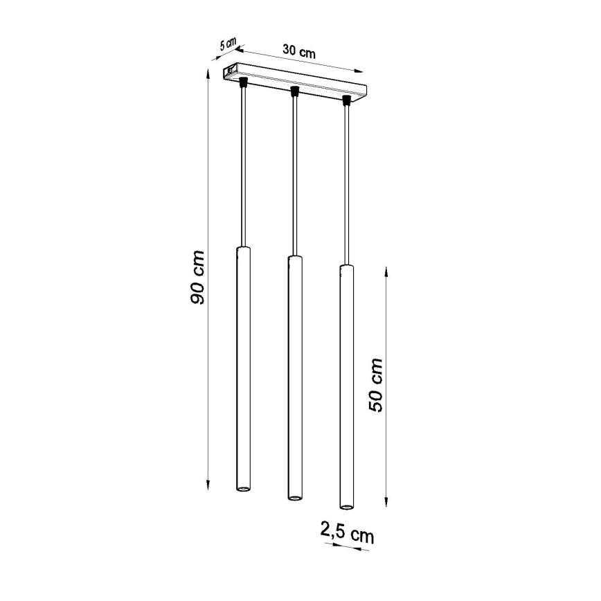 Suspension filaire PASTELO 3xG9/8W/230V doré