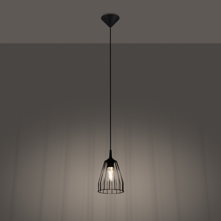 Suspension filaire LEYO 1xE27/15W/230V noir