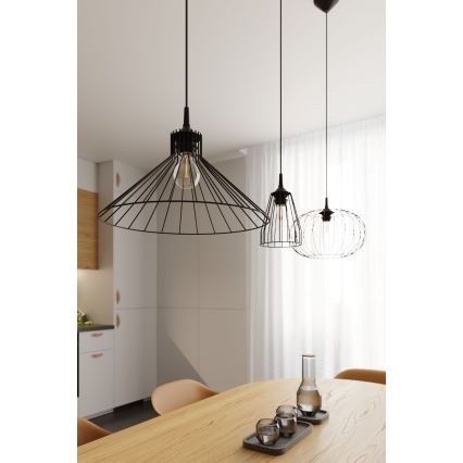 Suspension filaire LEYO 1xE27/15W/230V noir