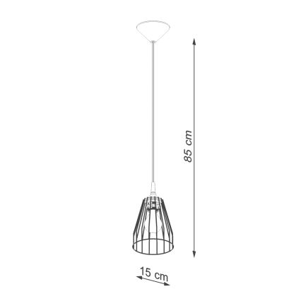 Suspension filaire LEYO 1xE27/15W/230V noir