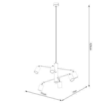 Suspension filaire LEMMI 6xGU10/10W/230V blanc