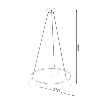 Suspension filaire YOLI 3xG9/8W/230V noir