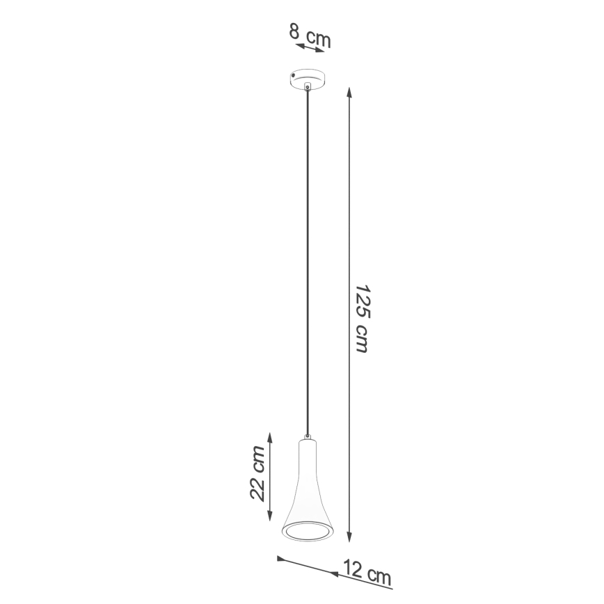 Suspension filaire REA 1xE14/12W/230V béton