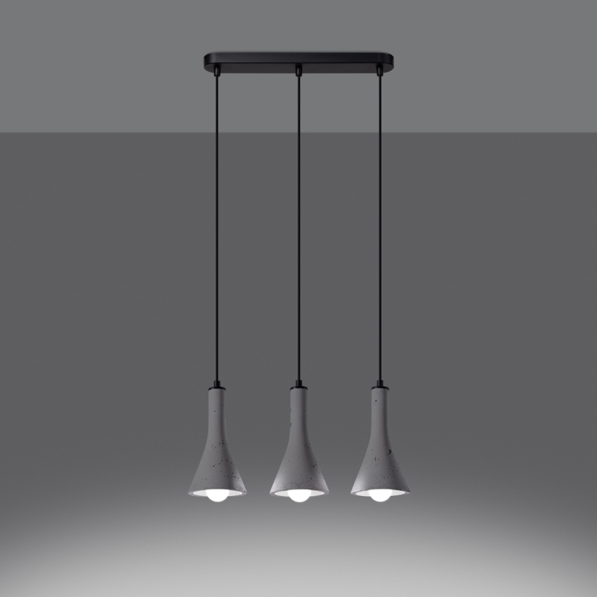 Suspension filaire REA 3xE14/12W/230V béton