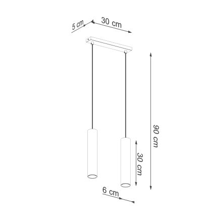 Suspension filaire LAGOS 2xGU10/10W/230V doré