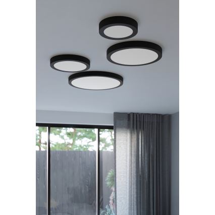Plafonnier LED ONYX, 32 W, 230 V, Ø 40 cm, noir