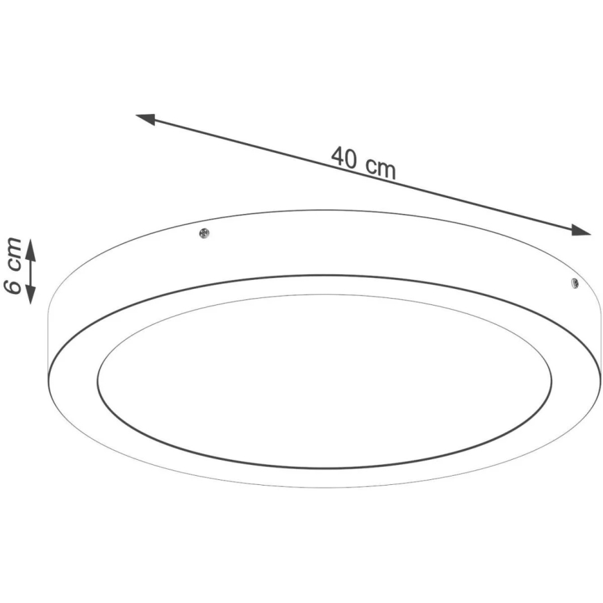 Plafonnier LED ONYX, 32 W, 230 V, Ø 40 cm, noir