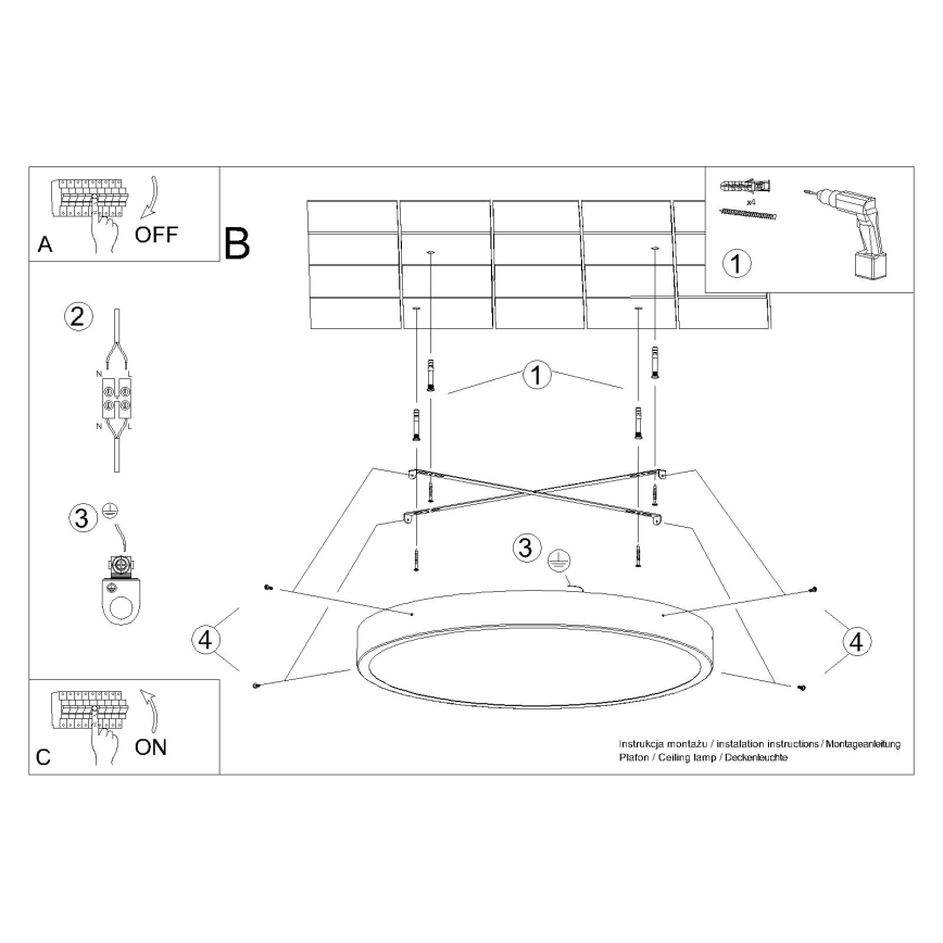 Plafonnier LED ONYX LED/48W/230V Ø 60 cm blanc
