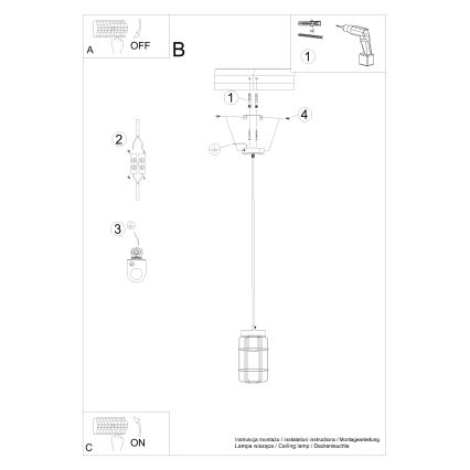 Suspension filaire GOTTO 1xE27/15W/230V noir/hêtre