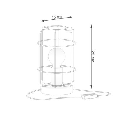 Lampe de table GOTTO 1xE27/15W/230V noir/hêtre