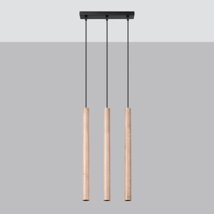 Suspension filaire PASTELO 3xG9/8W/230V hêtre