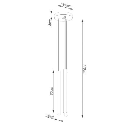 Suspension filaire PASTELO 3xG9/8W/230V hêtre