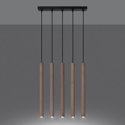 Suspension filaire PASTELO 5xG9/8W/230V hêtre