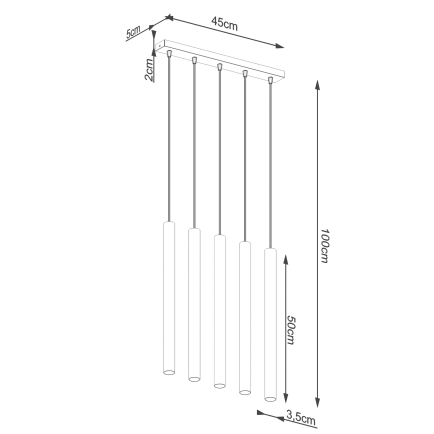 Suspension filaire PASTELO 5xG9/8W/230V hêtre