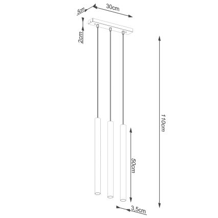 Suspension filaire PASTELO 3xG9/8W/230V béton