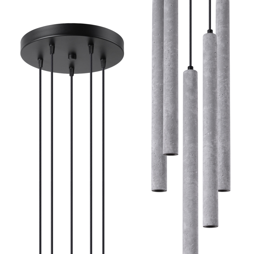 Suspension filaire PASTELO 5xG9/8W/230V béton