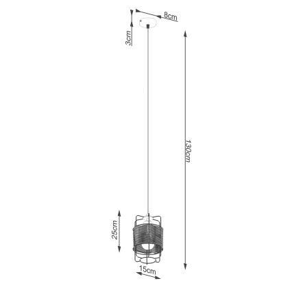 Suspension filaire GIZUR 1xE27/15W/230V