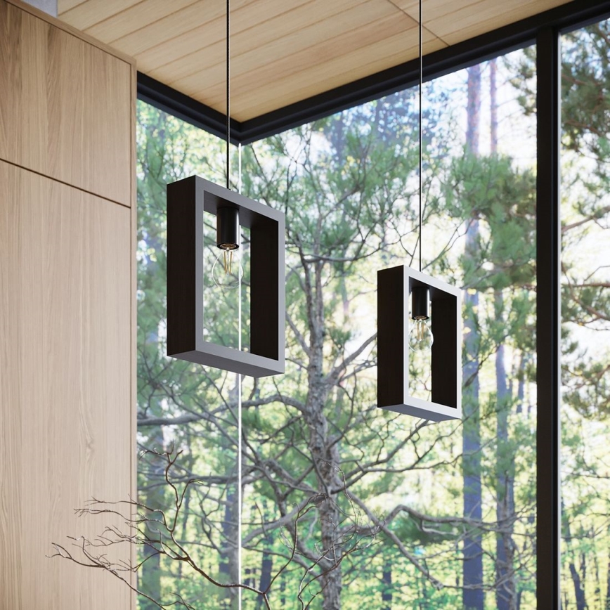 Suspension filaire ARIES 1xE27/15W/230V hêtre/wenge