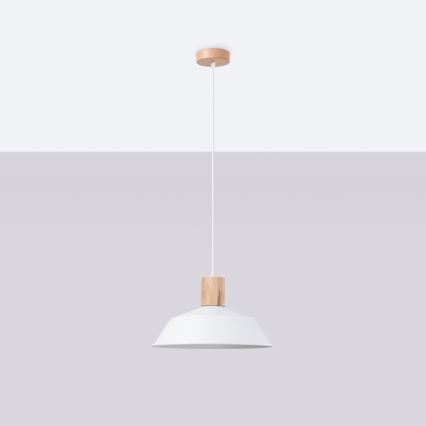 Suspension filaire FANO 1xE27/15W/230V d. 34 cm blanc