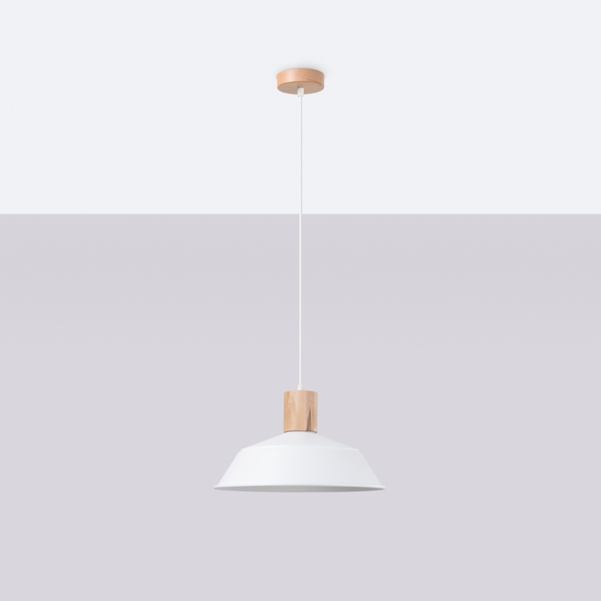 Suspension filaire FANO 1xE27/15W/230V d. 34 cm blanc