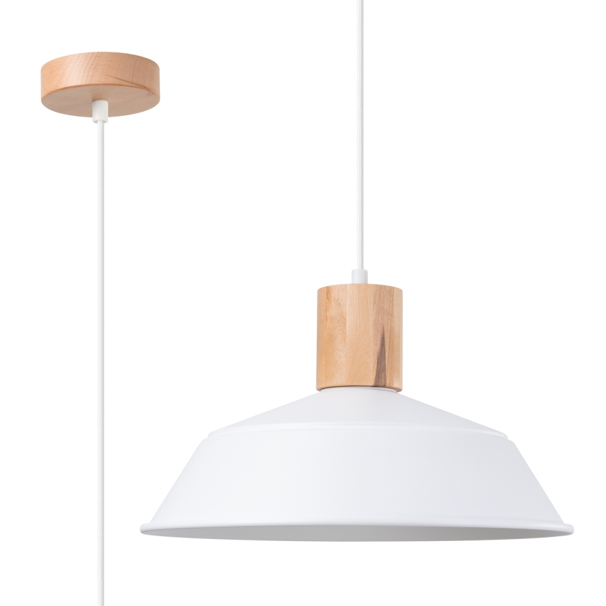 Suspension filaire FANO 1xE27/15W/230V d. 34 cm blanc