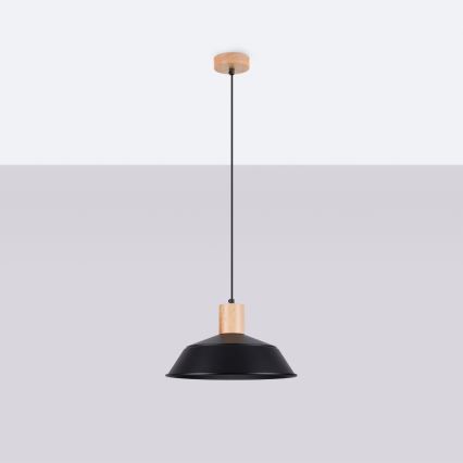 Suspension filaire FANO 1xE27/15W/230V d. 34 cm noir