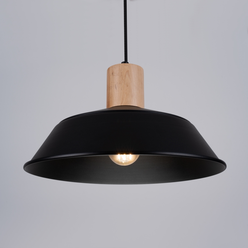 Suspension filaire FANO 1xE27/15W/230V d. 34 cm noir